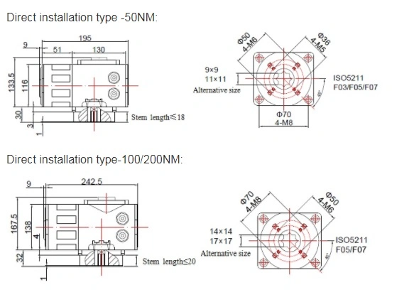อลูมิเนียมสลัด IP68 อุปกรณ์ดําเนินไฟฟ้ากันระเบิด Multi Turn Electric Valve Actuator 1