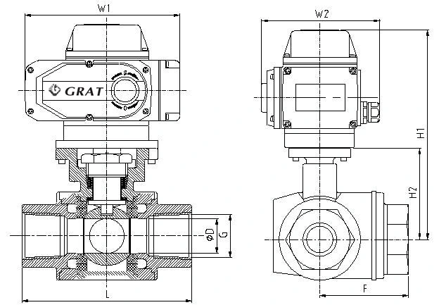 SS Thread Connection Electric Control Valve อุตสาหกรรม 3 เส้นทาง 1