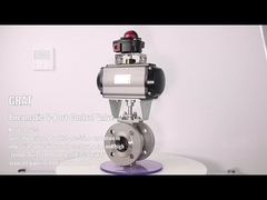 PTFE Seal V Cut Pneumatic Control Ball Valve DN50 วาล์วลูกกลองเหล็กไร้ขัด