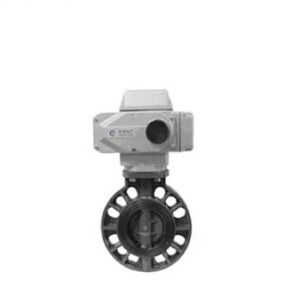 UPVC วาล์วกระพริบกระพริบไฟฟ้า Dn50 - Dn300 การเชื่อมต่อ flange wafer