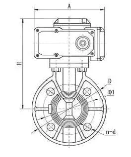 UPVC วาล์วกระพริบกระพริบไฟฟ้า Dn50 - Dn300 การเชื่อมต่อ flange wafer 1