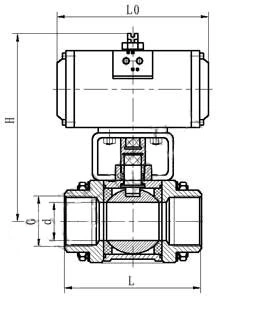 วาล์วลูกหนังปนูเมติกคงที่จากสแตนเลส DN15 - DN50 0
