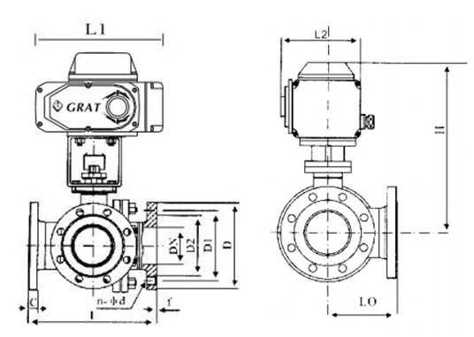 เครื่องขับเคลื่อนไฟฟ้า Flange สแตนเลส 3 ทาง 1
