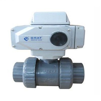 IP67 UPVC Ball Valve V Type Electric Actuated Ball Valve มาตรฐาน DIN