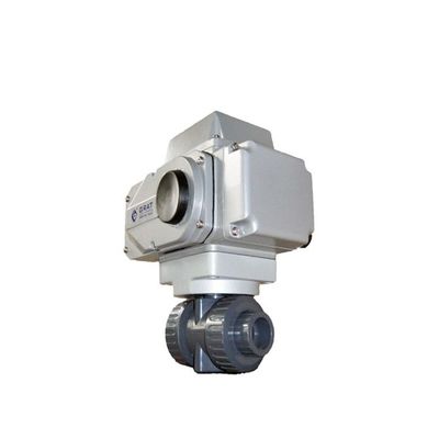 50mm 12V 3 นิ้ว พลาสติก UPVC วาล์วลูกหนังไฟฟ้า