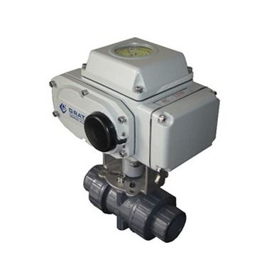 IP67 DC24V Dn50 วาล์วลูกหนัง CPVC ไฟฟ้าที่มีสัญญาณการตอบสนองเปิดปิด