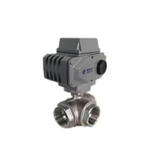3 Way Multi Control Stainless Steel Ball Valve พร้อมเครื่องขับเคลื่อนไฟฟ้า